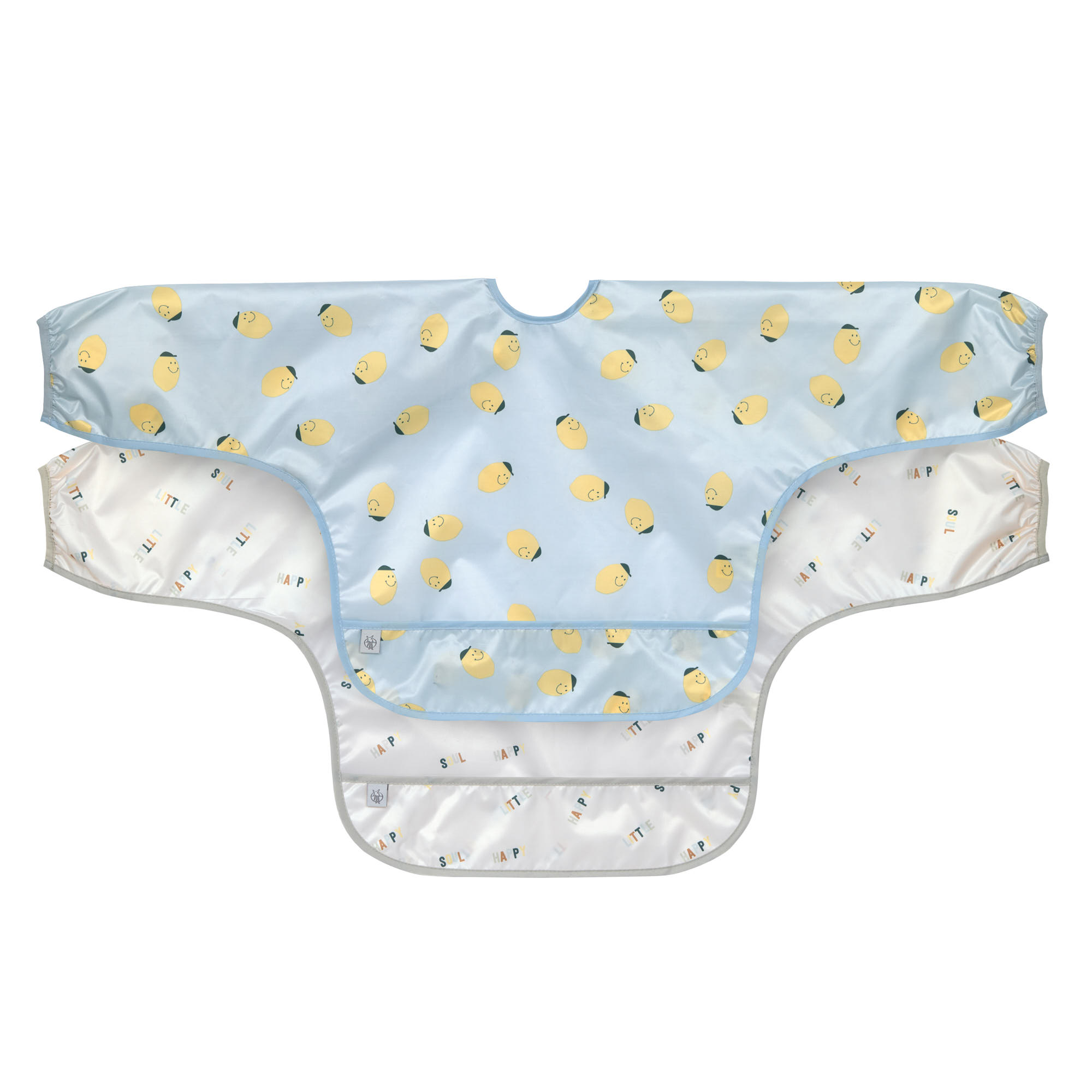 Lot de 2 bavoirs manches longues BLEU Lässig