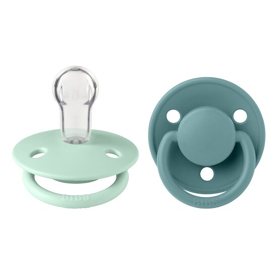 BIBS Tétines De Lux 2 Pack Silicone Nordic Mint/Island Sea 
