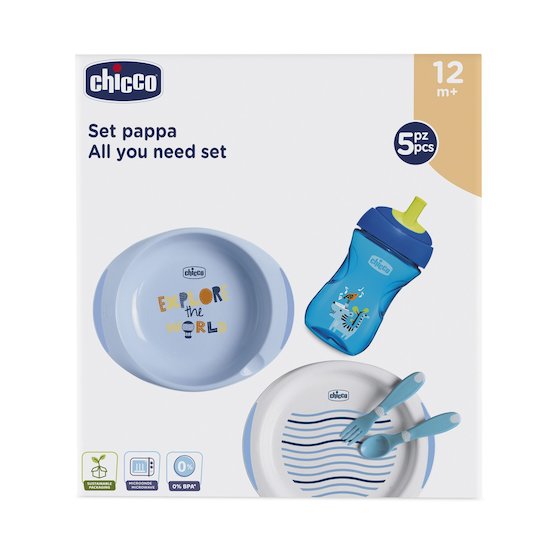 Chicco Coffret repas 2e âge Bleu 