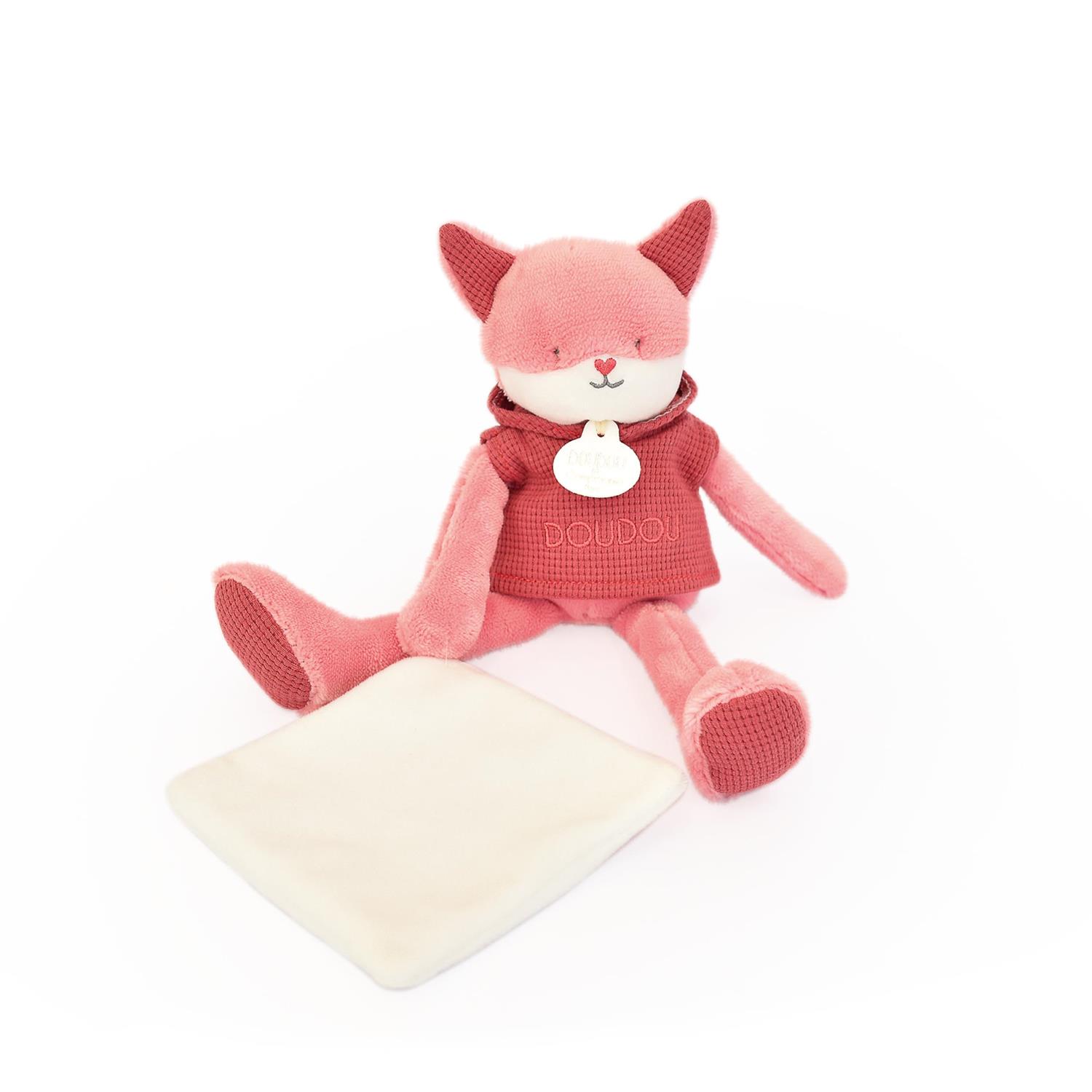 Doudou & Compagnie - Peluche Sweety renard ROSE Doudou & Compagnie