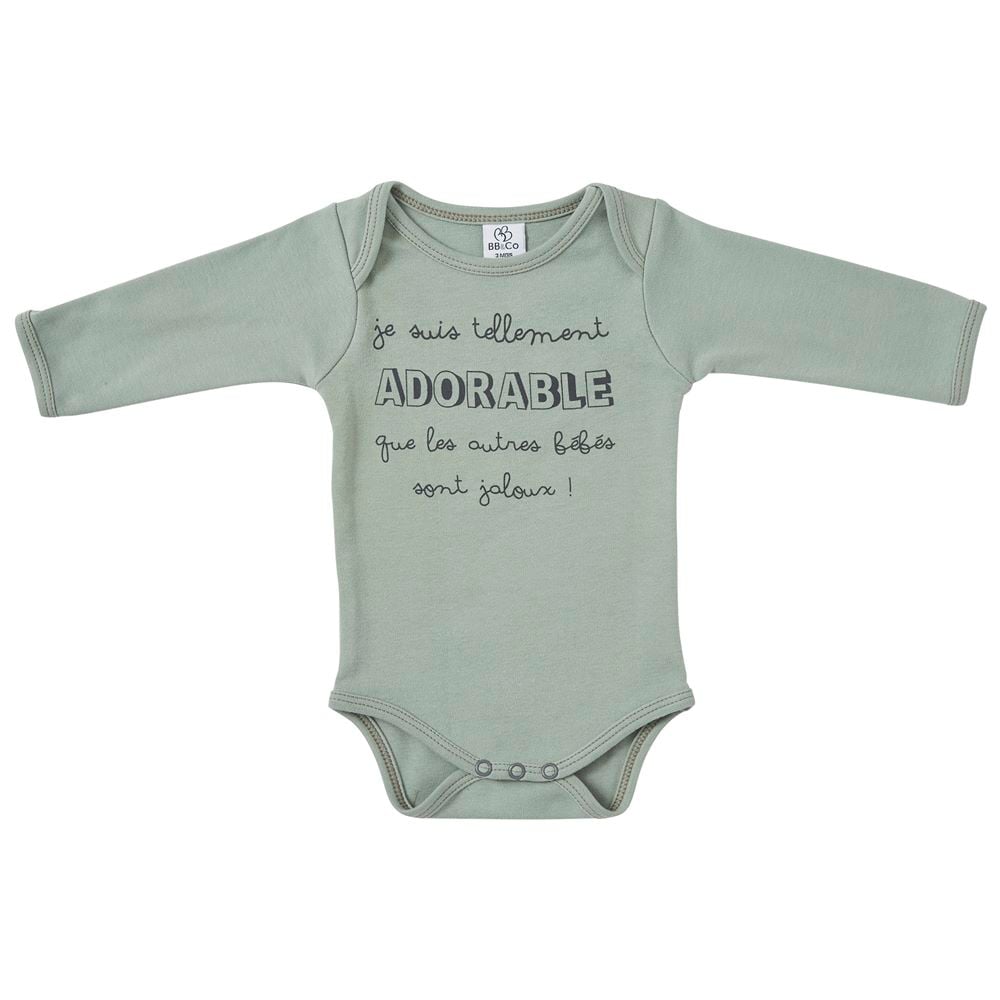 BB & Co - Body manches longues "adorable" VERT BB&Co