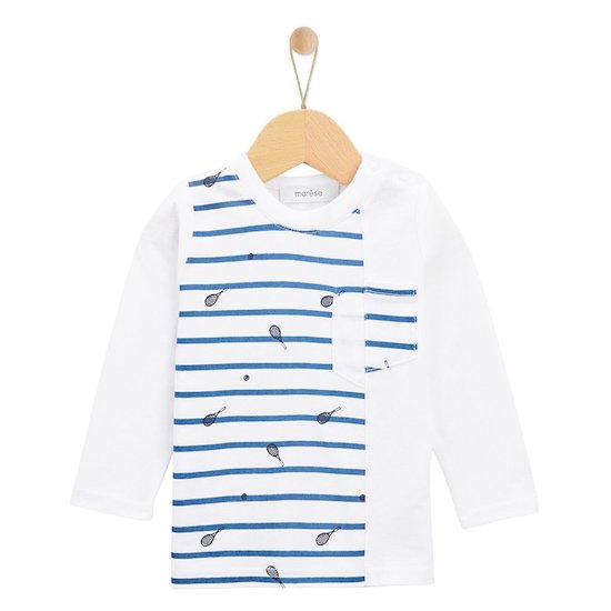 Marèse T Shirt Ml Bleu Tennis Ecru Linen 6 mois