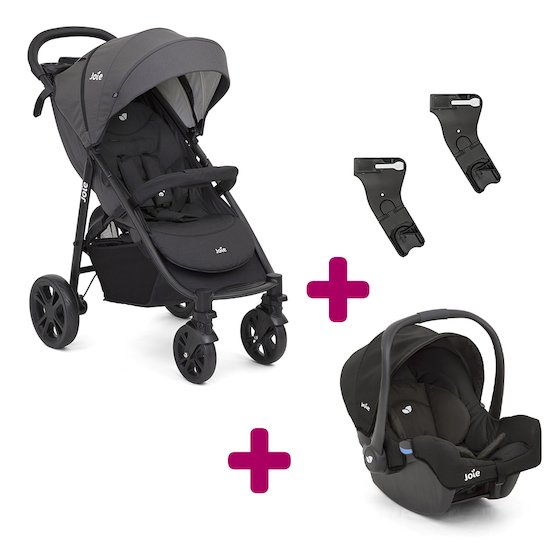 Duo Litetrax Coal Gemm Ember Adaptateurs Poussette Canne Et Compacte Pack Duo De Joie