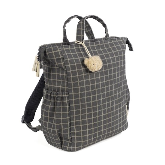 Pasito a Pasito Sac à dos à langer Tartan Carreaux gris  Pasito a Pasito Sac à dos à langer Tartan Carreaux gris
