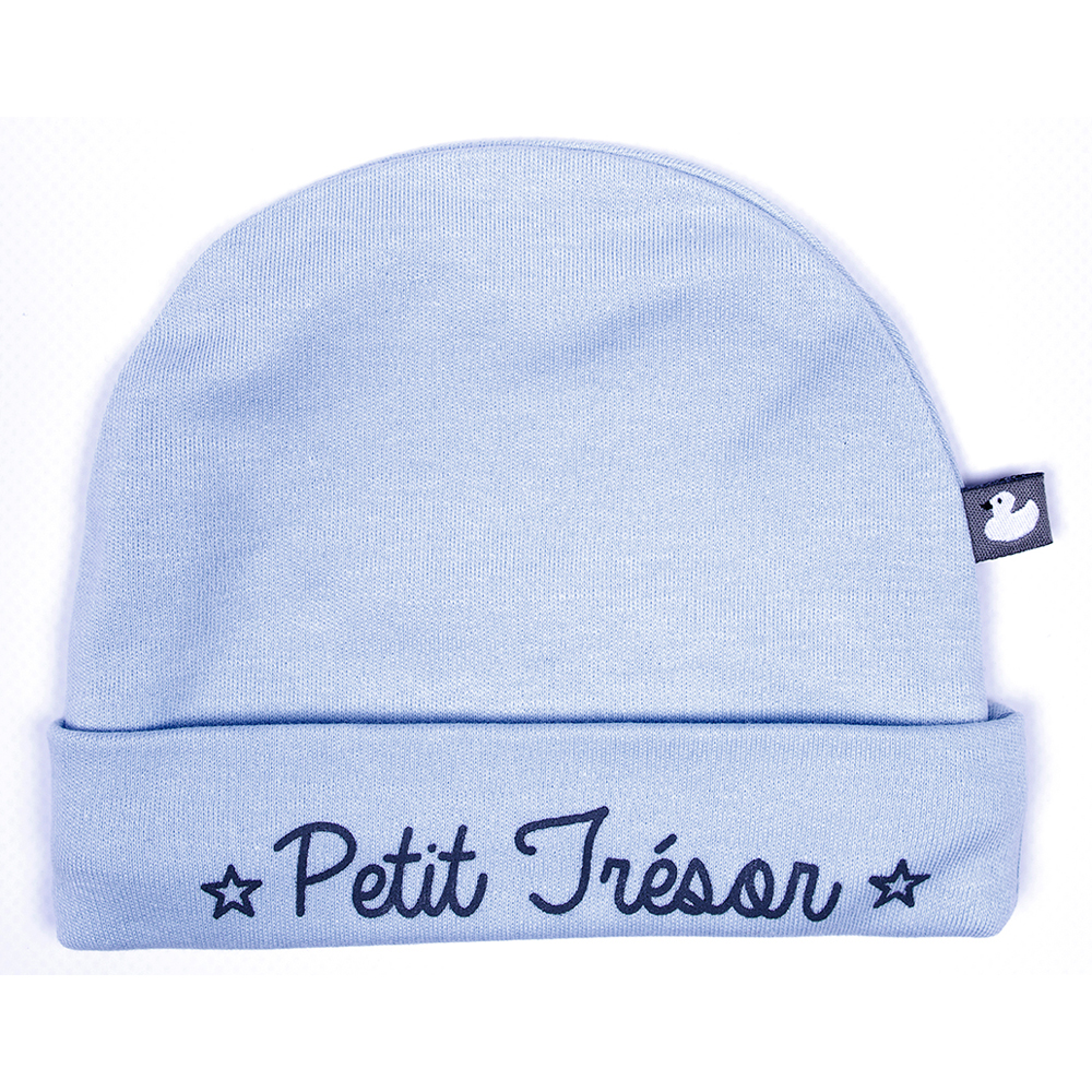 Bonnet Double Pur Coton Petit Tresor BLEU BB&Co