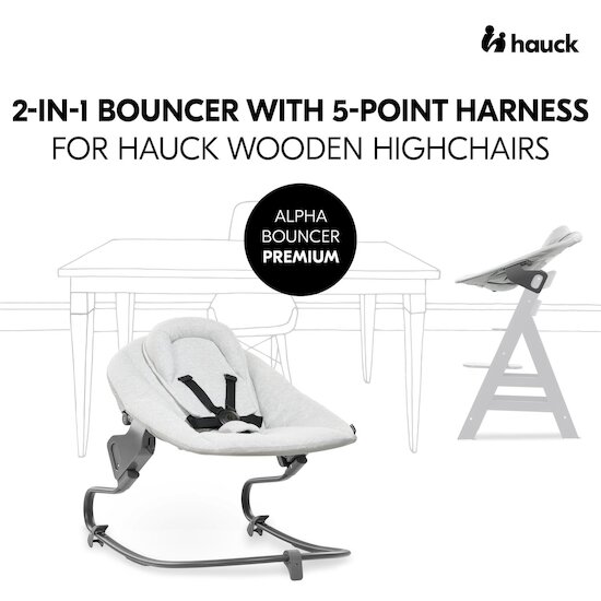 Hauck Transat Alpha Bouncer Premium Light Grey  Hauck Transat Alpha Bouncer Premium Light Grey