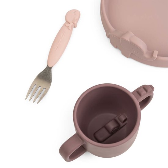 Done by Deer Coffret repas Peekaboo Deer friends Rose  Done by Deer Coffret repas Peekaboo Deer friends Rose