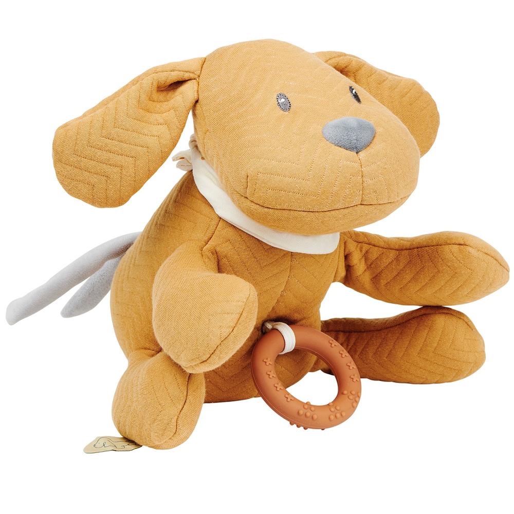 Nattou - Charlie peluche musicale chien jacquard  MARRON Nattou