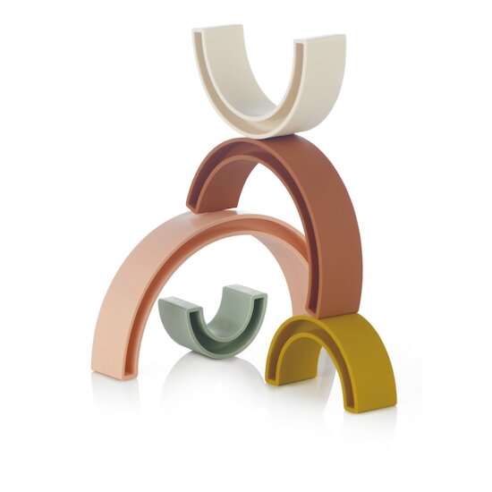 Jané Jouet en silicone empilable arc en ciel Sunset   Jané Jouet en silicone empilable arc en ciel Sunset