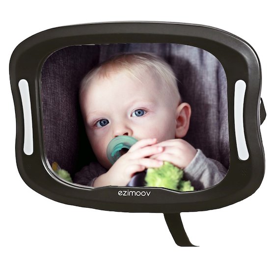 Miroir de voiture bébé - Miroir bébé avec éclairage LED - Easy View XXL