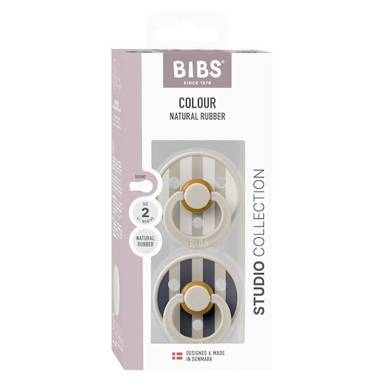 BIBS Tétines Studio Colour 2 Pack Caoutchouc naturel Sand/Sand 