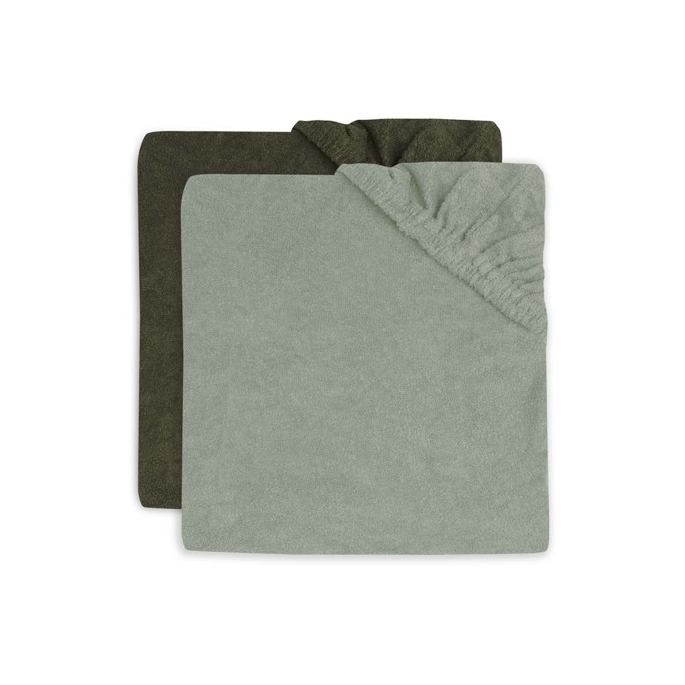 Jollein - Lot de 2 housses de matelas à langer Éponge VERT Jollein