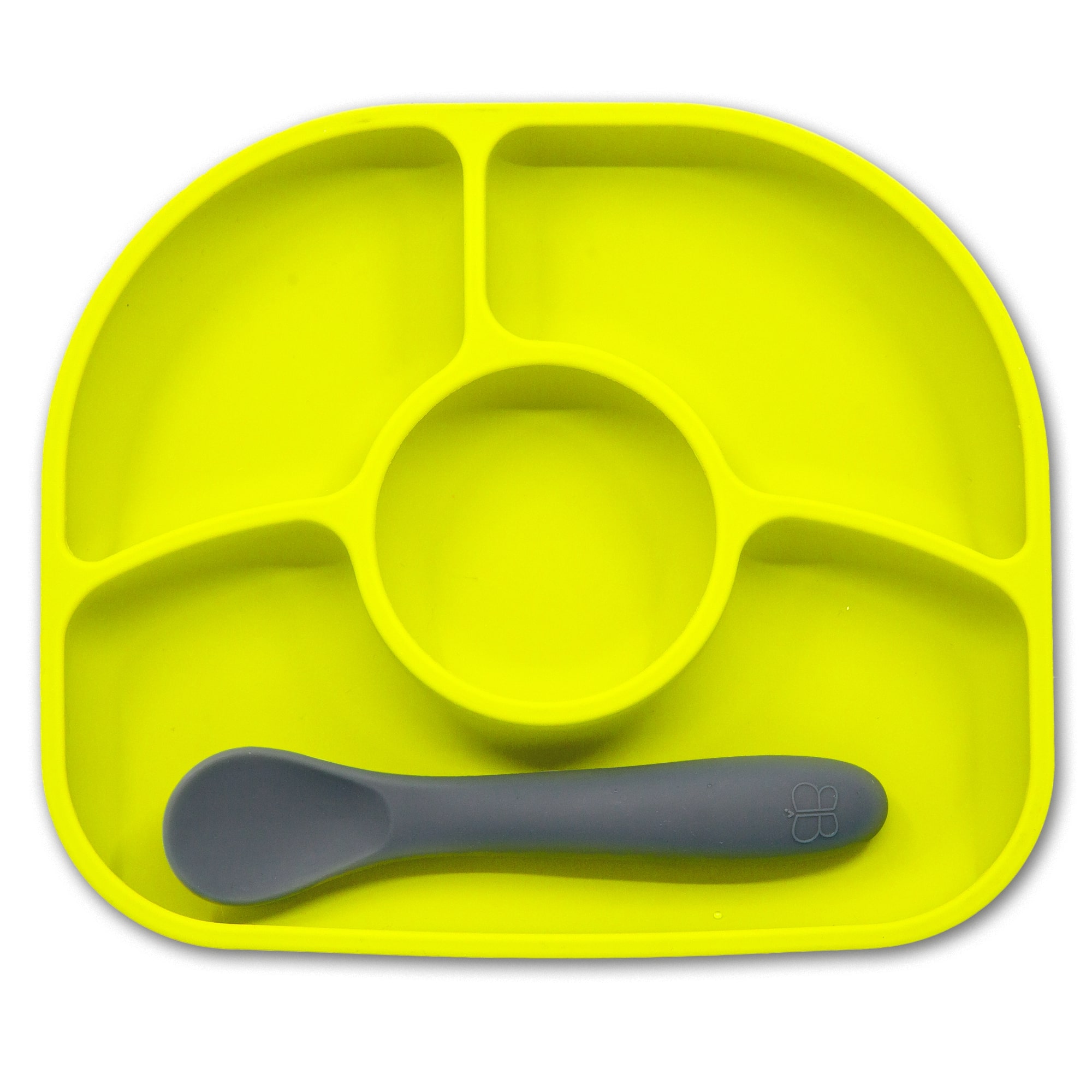 BBLUV - Assiette et cuillère en silicone VERT BBlüv