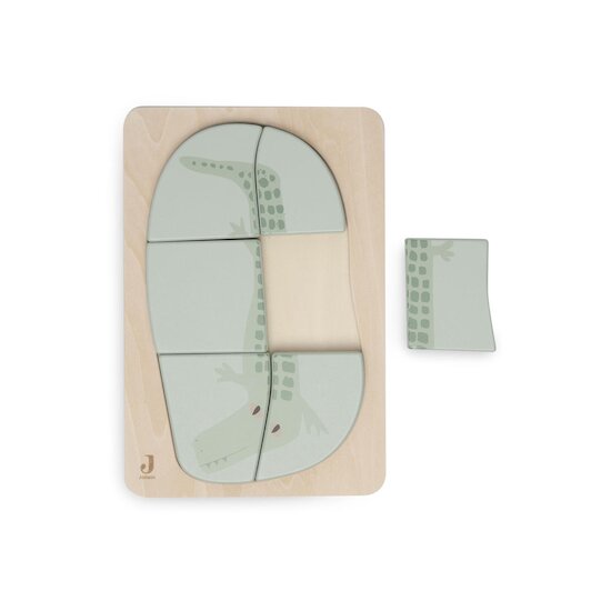 Jollein Puzzle en Bois Jungle Jambo Croco Sea Green 