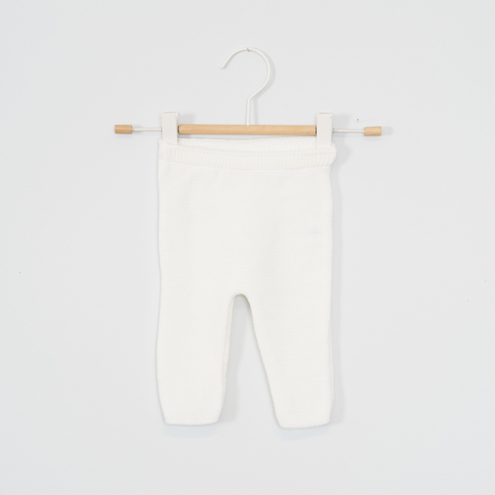 La Manufacture de layette - PANTALON, tricoté en France BLANC La Manufacture de layette