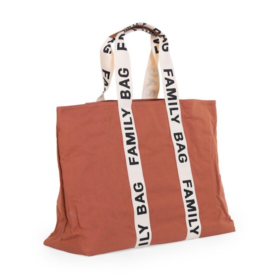 Childhome Sac à langer Family Bag signature canvas Terracotta  Childhome Sac à langer Family Bag signature canvas Terracotta