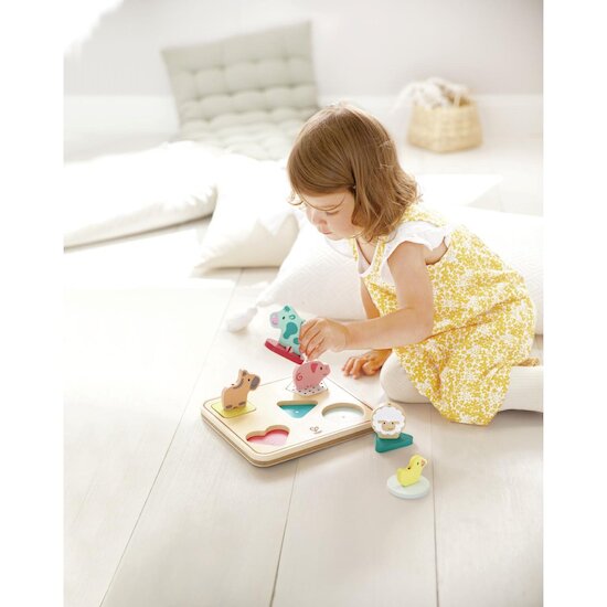 Hape Puzzle sonore animaux de la ferme Multicolore  Hape Puzzle sonore animaux de la ferme Multicolore