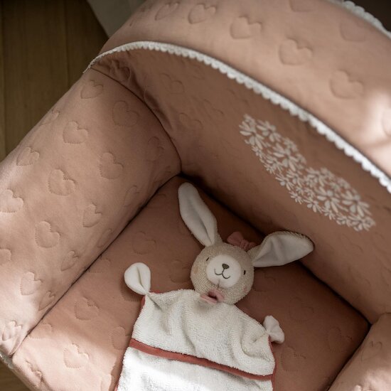Sauthon Fauteuil Club Petit Coeur Rose Poudré/Beige Chiné  Sauthon Fauteuil Club Petit Coeur Rose Poudré/Beige Chiné