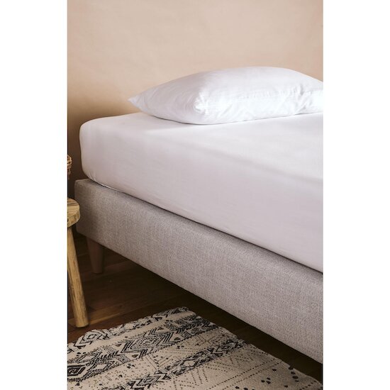 Kadolis Drap housse pur Coton Bio 1 personne Blanc 120x190 cm Kadolis Drap housse pur Coton Bio 1 personne Blanc 120x190 cm