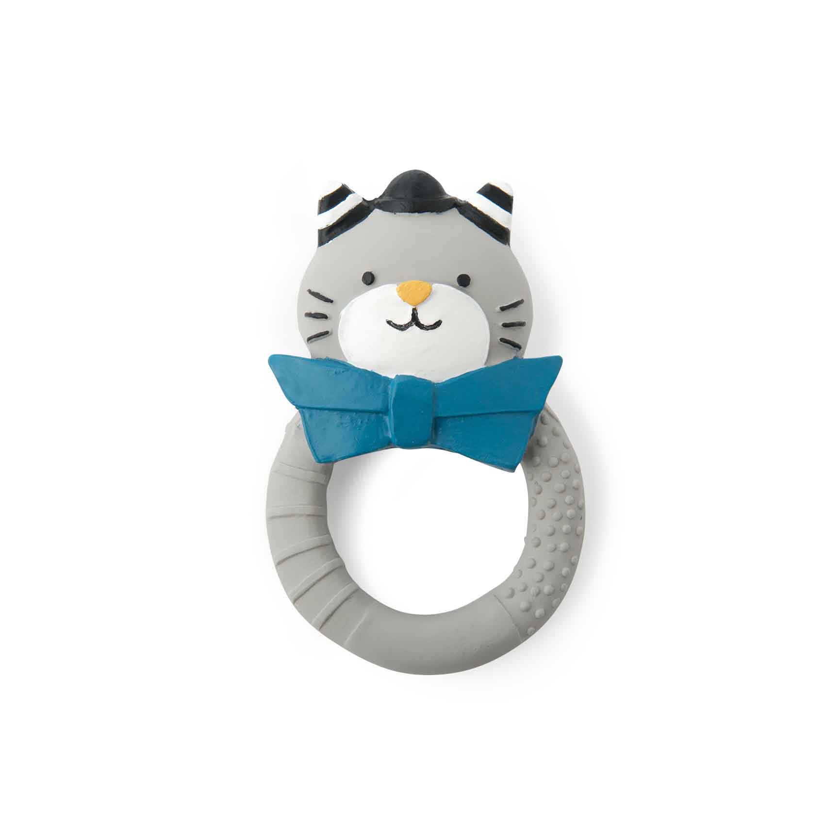 MOULIN ROTY - Anneau caoutchouc naturel Chat Les Moustaches GRIS Moulin Roty