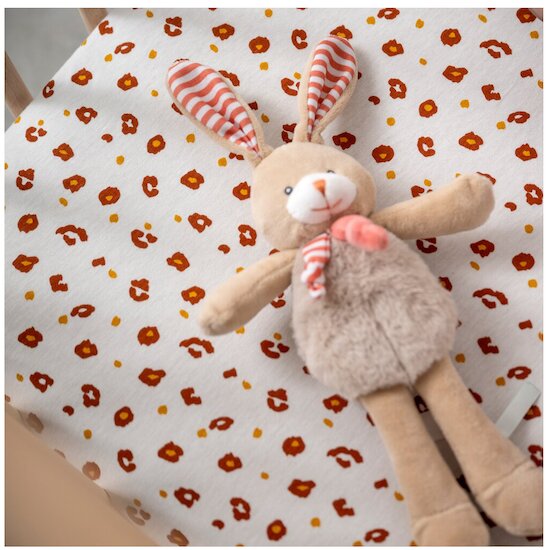 Petit à petit Lot de 2 draps housse Léopard Terre Sienne  Petit à petit Lot de 2 draps housse Léopard Terre Sienne