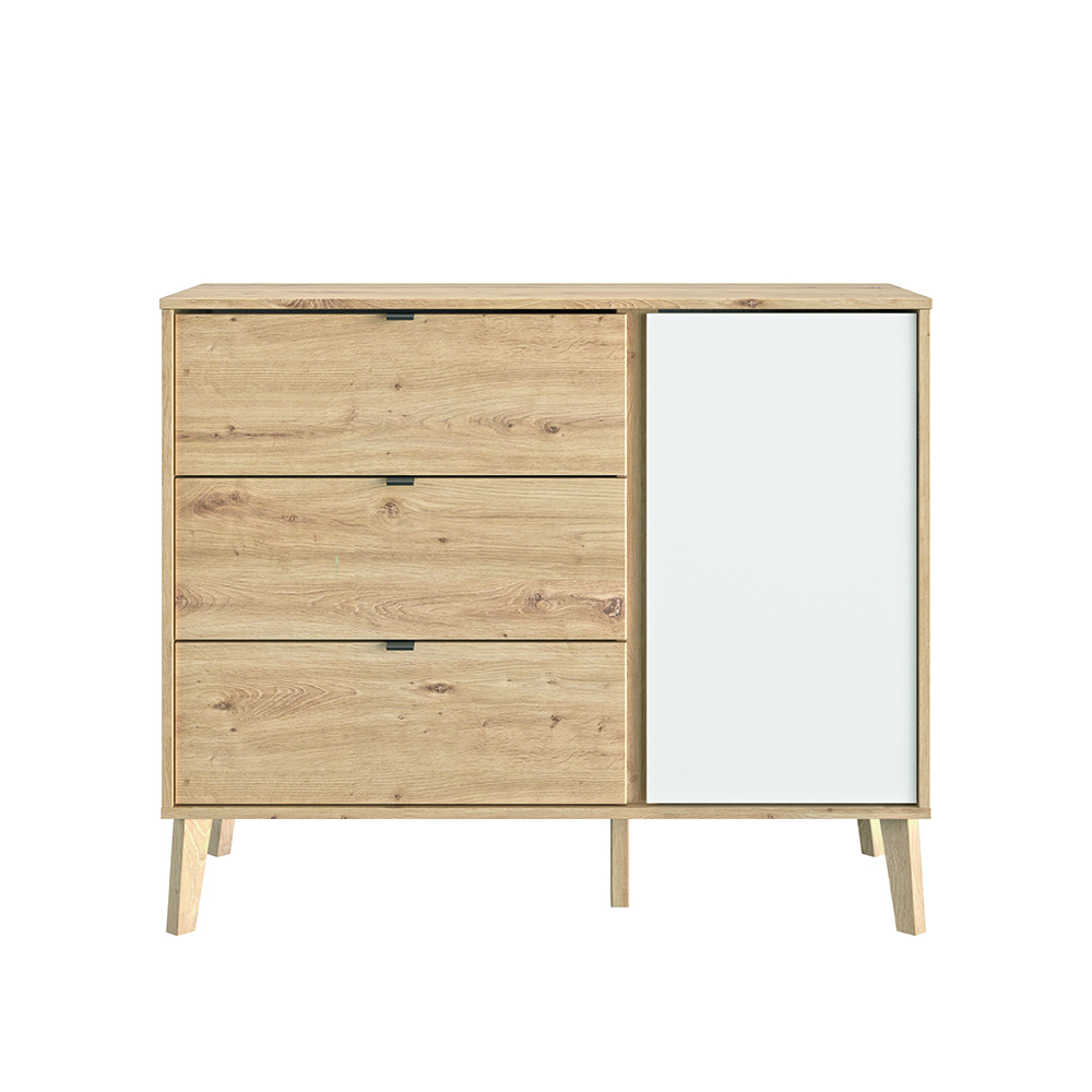 Commode 3 tiroirs 1 porte Lison BEIGE Bébé Lune