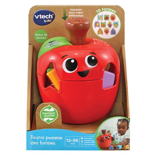 Vtech Baby Tourni pomme des formes (plastique reutilise) Rouge  Vtech Baby Tourni pomme des formes (plastique reutilise) Rouge