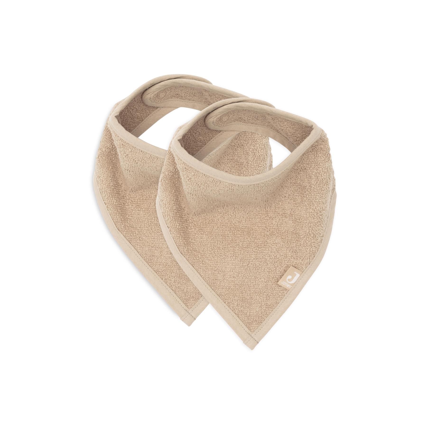 Jollein - Lot de 2 bavoirs bandana MARRON Jollein