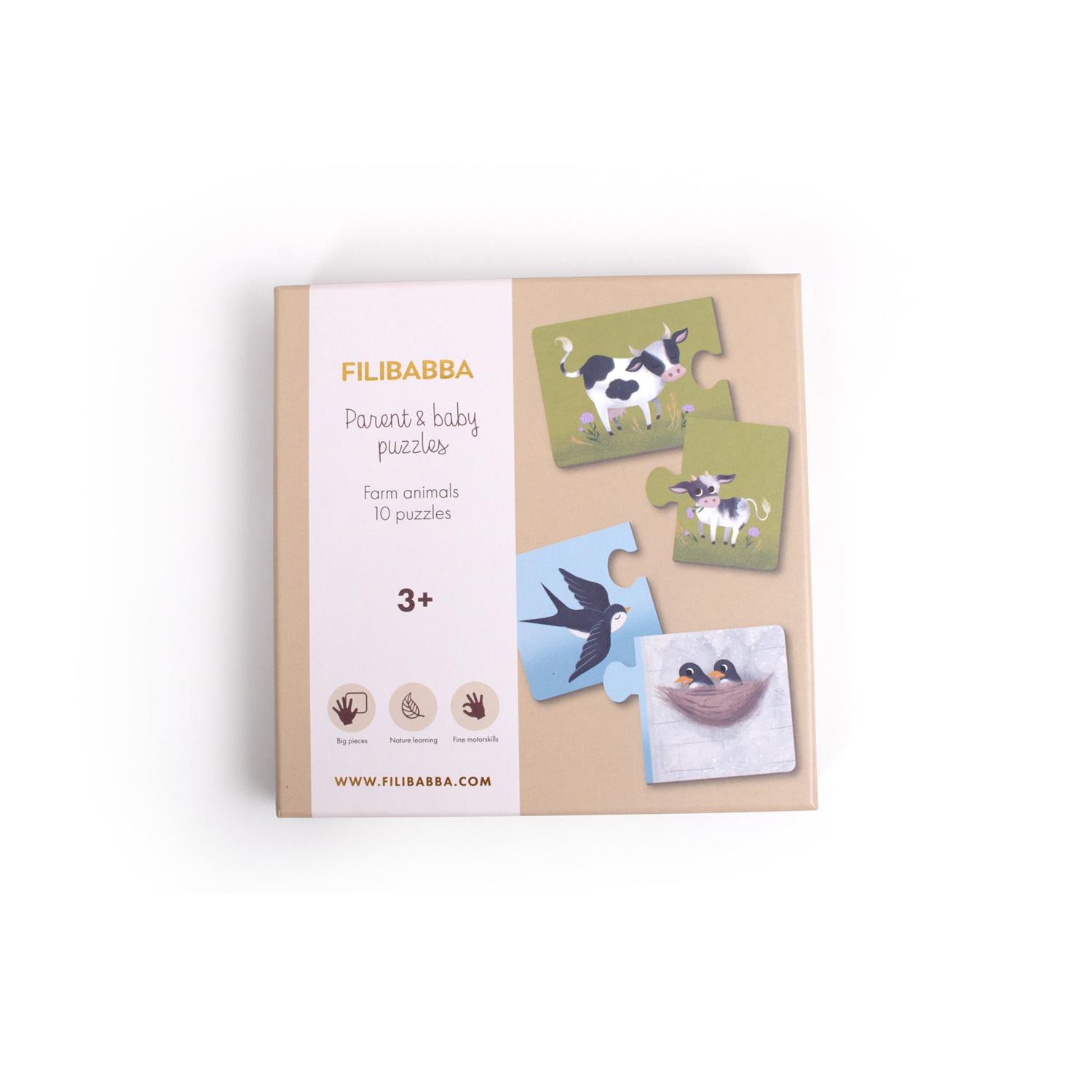 Puzzles Maman et ses bébés Animaux de la ferme MULTICOLORE Filibabba