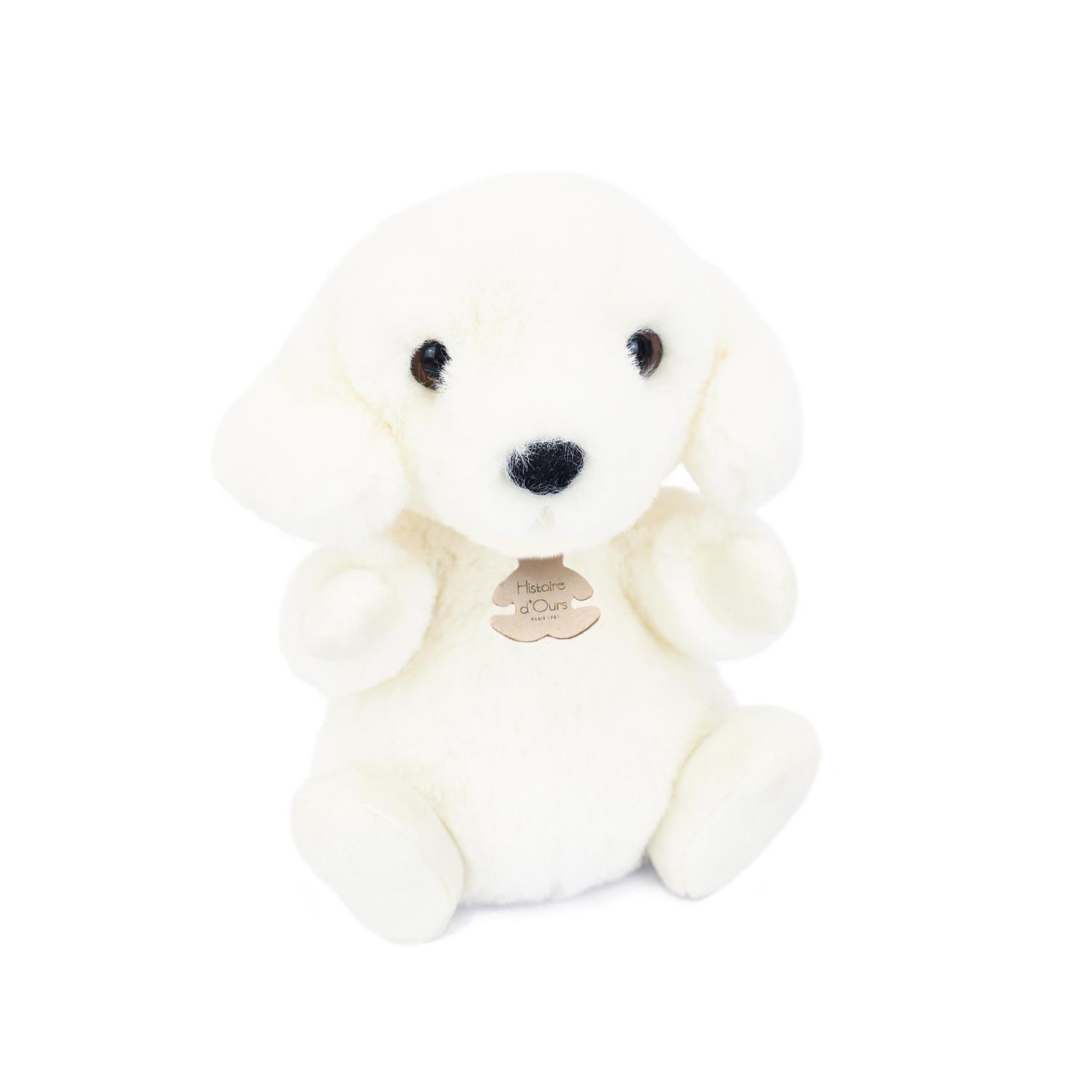 Doudou & Compagnie - Peluche les doux stretch Chien BLANC Doudou & Compagnie