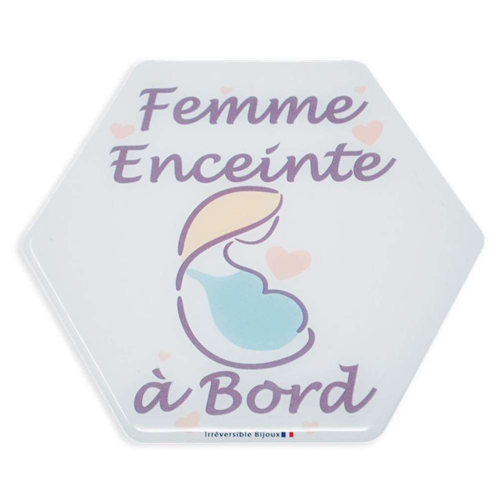 Adhésif « Femme enceinte à Bord » BLANC Irréversible Bijoux