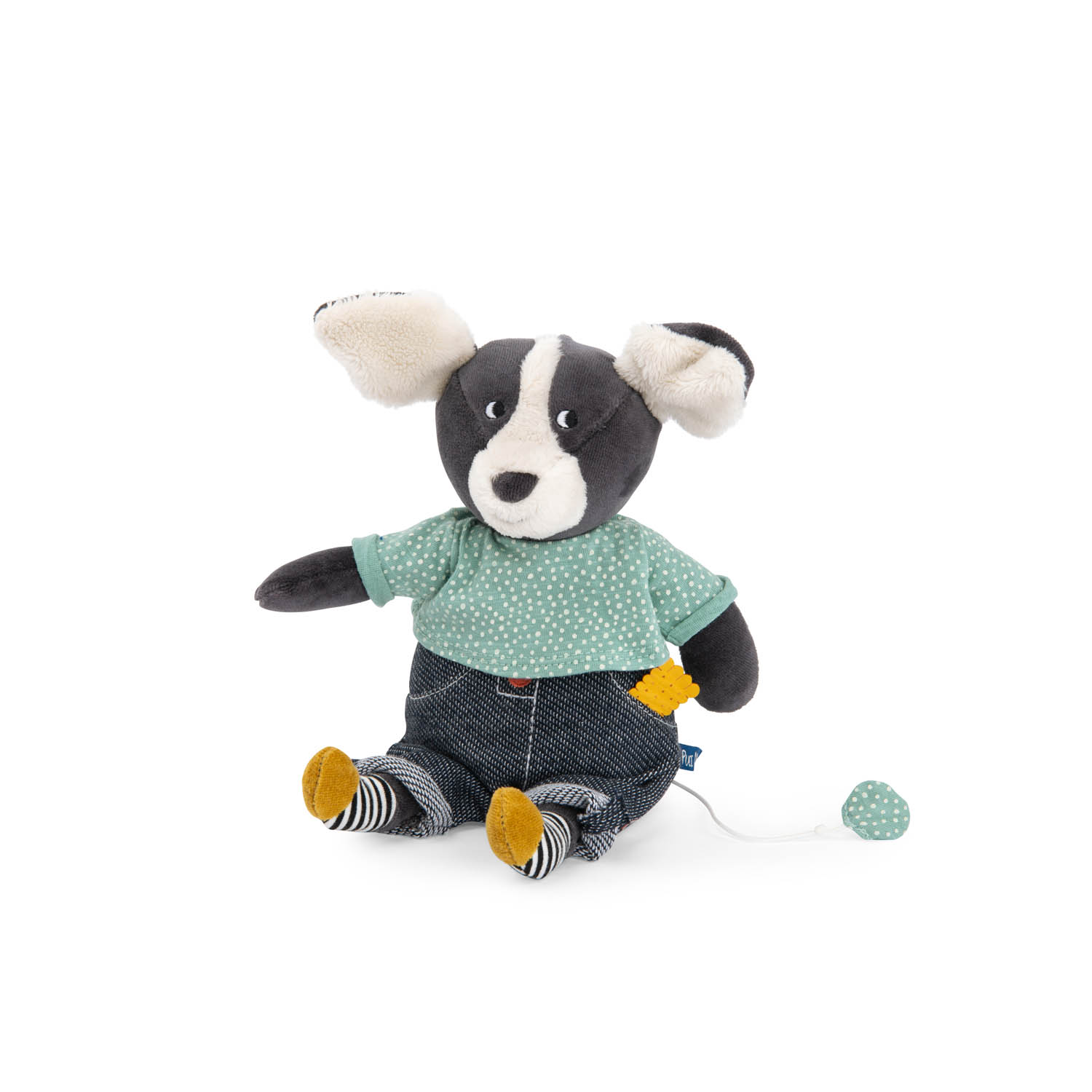Peluche chien Puce musical Puce & Pilou MULTICOLORE Moulin Roty