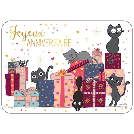 carte joyeux anniversaire chat editions cartes dart de editions cartes d anniversaire