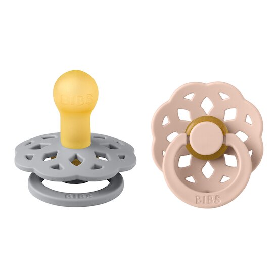 BIBS Tétines Boheme 2 Pack Caoutchouc naturel Cloud/Blush 