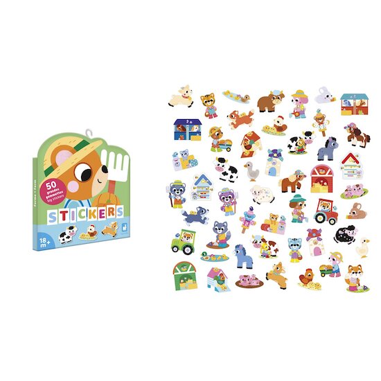 Janod 50 Grandes Gommettes Animaux Ferme Multicolore  Janod 50 Grandes Gommettes Animaux Ferme Multicolore