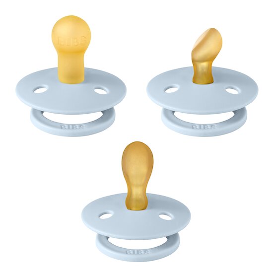 BIBS Tétines Coffret découverte 3 Pack Baby Blue/Baby Blue 0-6 mois