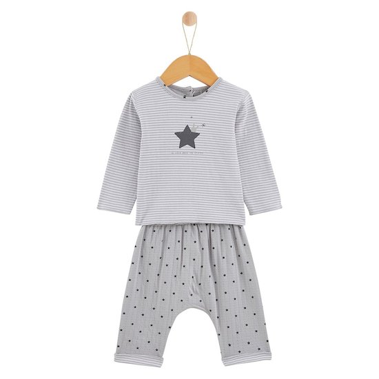 P’tit bisou Pantalon+tee shirt imp star Mon Lapin Calin Gris Naissance