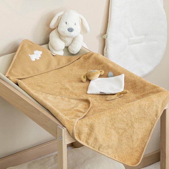 Nattou Charlie cape de bain avec gant Caramel 