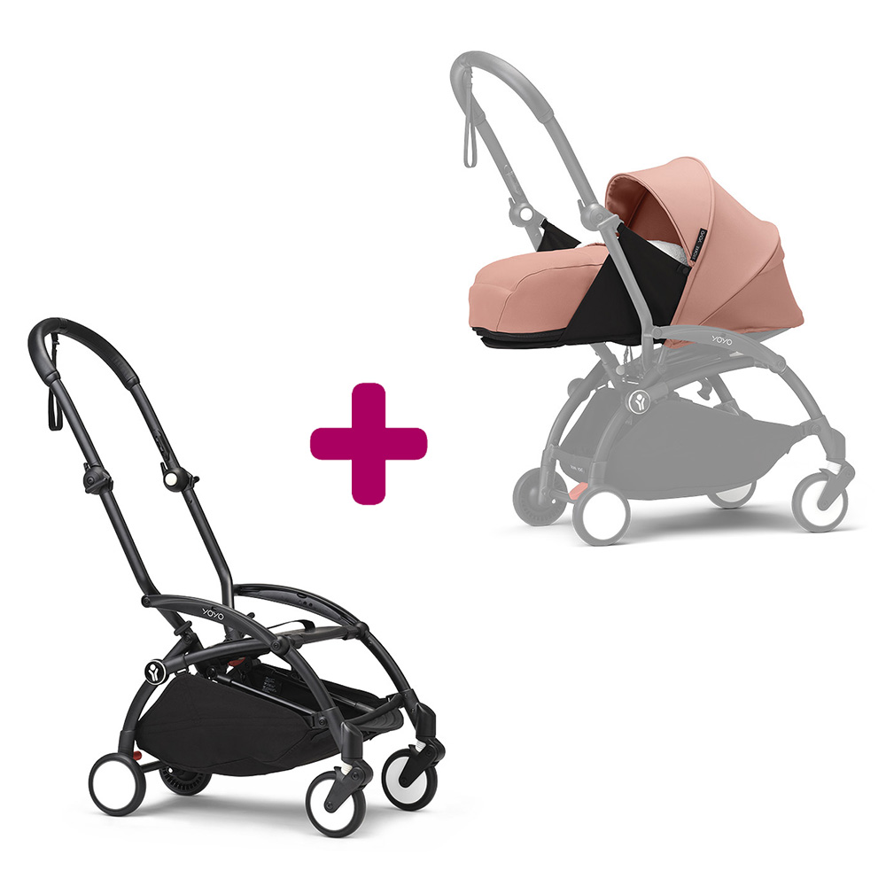 Stokke - Pack chassis poussette YOYO³ Noir + pack nouveau-né 0+ YOYO³ Ginger  Stokke