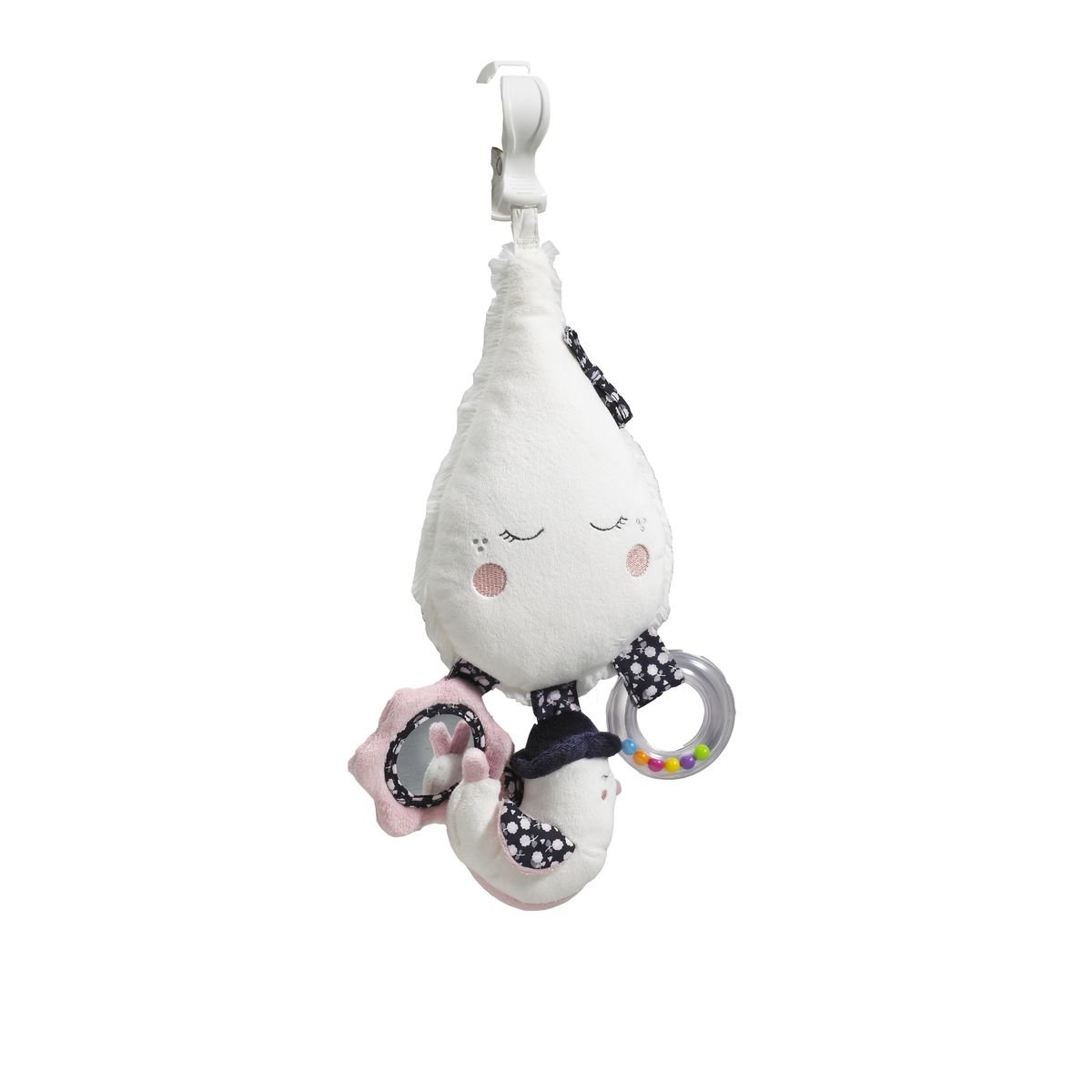 Peluche d'activités avec pince Miss Fleur de Lune BLANC Sauthon