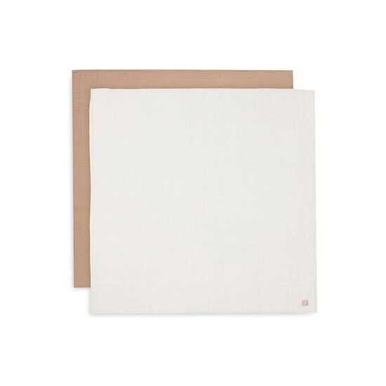 Jollein Lot de 2 Langes Large Biscuit 115x115 cm