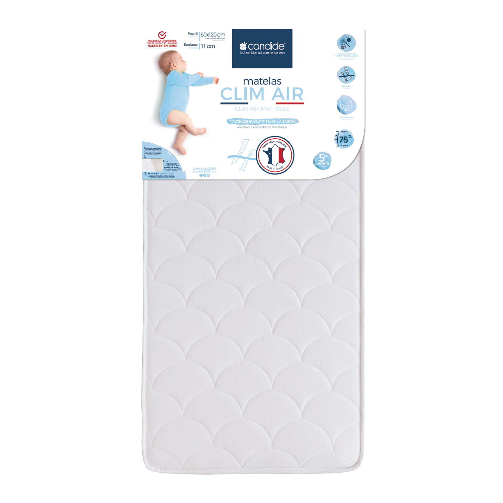 Matelas Clim Air BLANC Candide