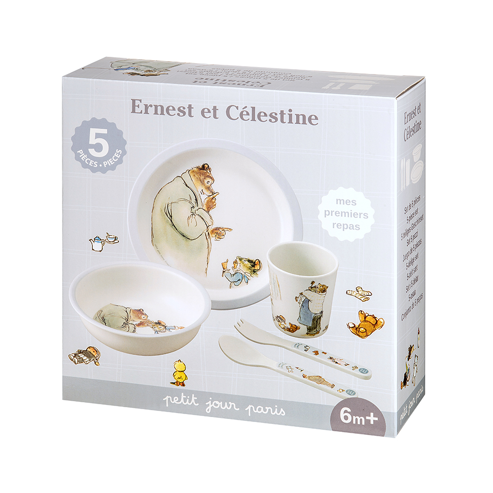 Coffret cadeau - 5 pièces Ernest et Celestine GRIS petit jour paris