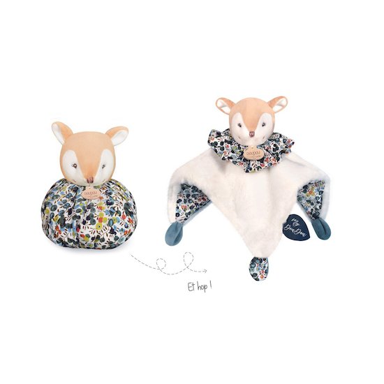 Doudou & Compagnie Doudou boule faon Blanc 25 cm