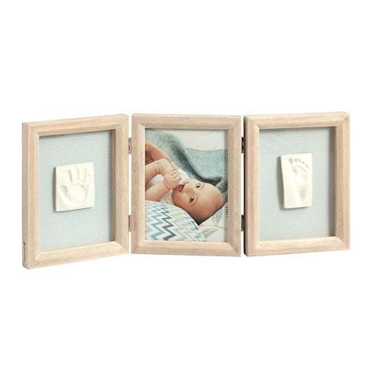 Kit Cadre Photo Empreinte Main & Pied Bébé – Souvenir de Famille – Cadeau  de Naissance pour Garçons & Filles – Argile et Cadre Photo en Bois –  Fixation au Mur et