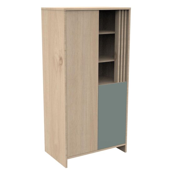 Sauthon Armoire 2 porte Tokyo Chêne Suave - Sauge  Sauthon Armoire 2 porte Tokyo Chêne Suave - Sauge