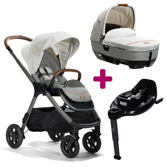 Joie Pack poussette duo Finiti Oyster + Nacelle Calmi Oyster + Base Encore  