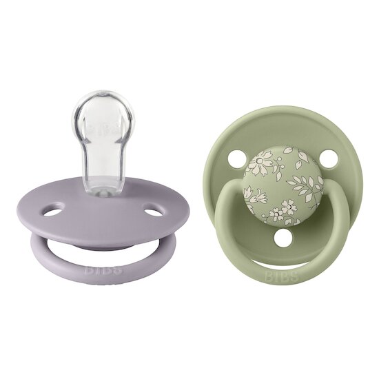 BIBS BIBS x Liberty Tétine De Lux 2 Pack Capel Silicone Fossil Grey/Sage 