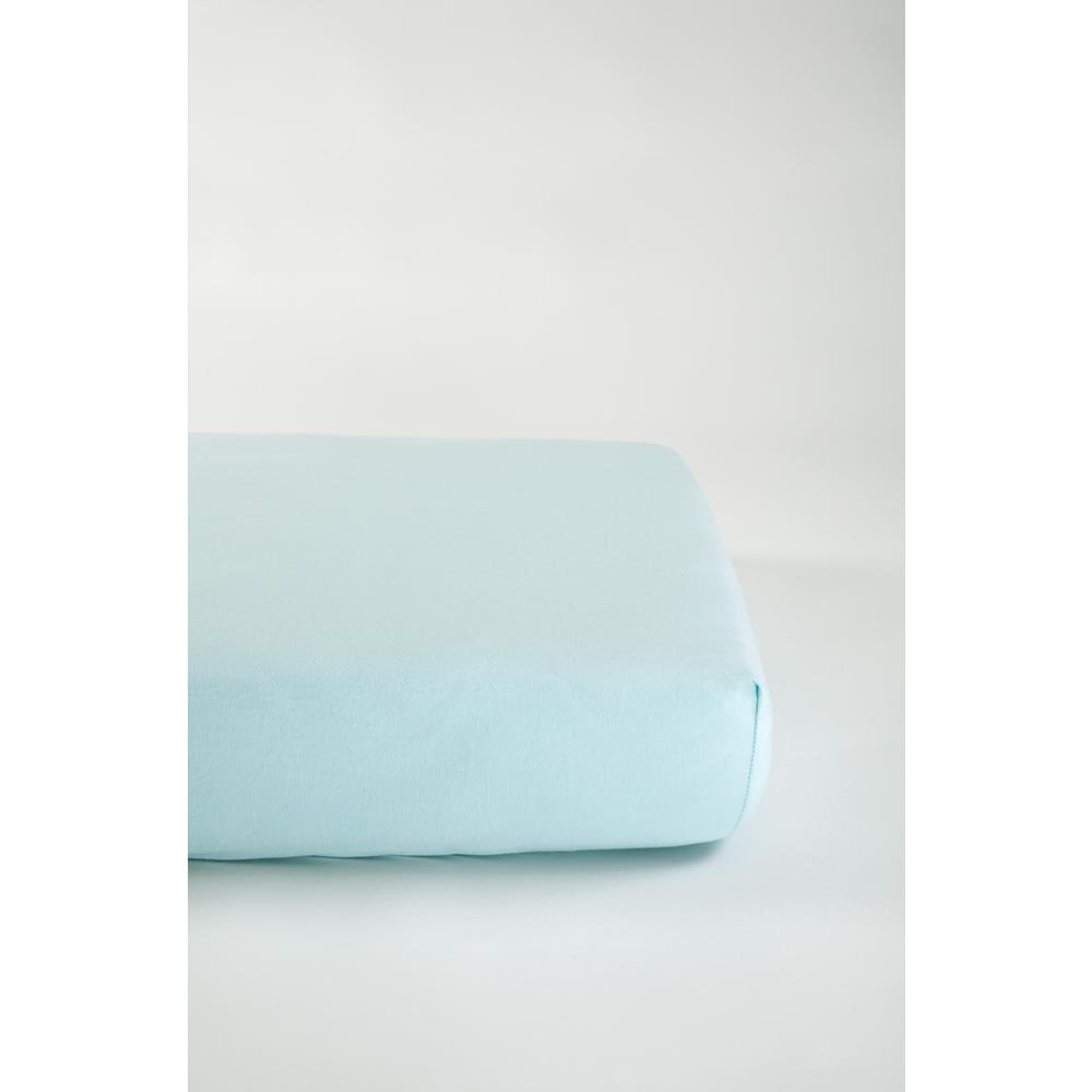 Drap housse en coton bio pour lit bébé BLEU Kadolis