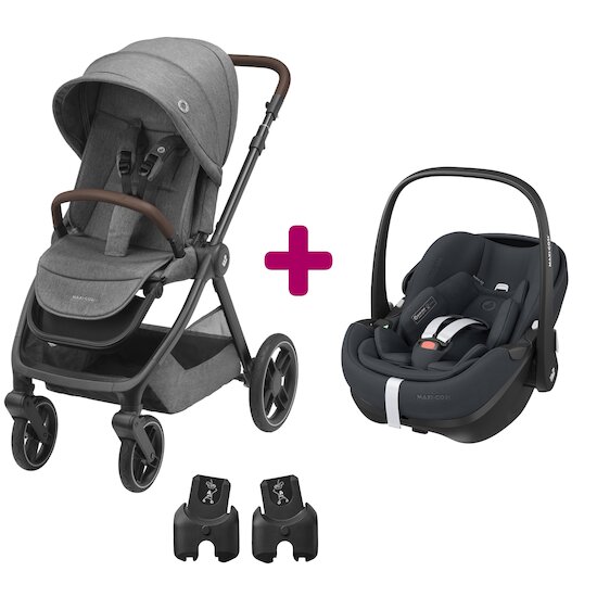 Maxi Cosi Pack poussette duo Oxford + coque Pebble 360 pro Essential Black  